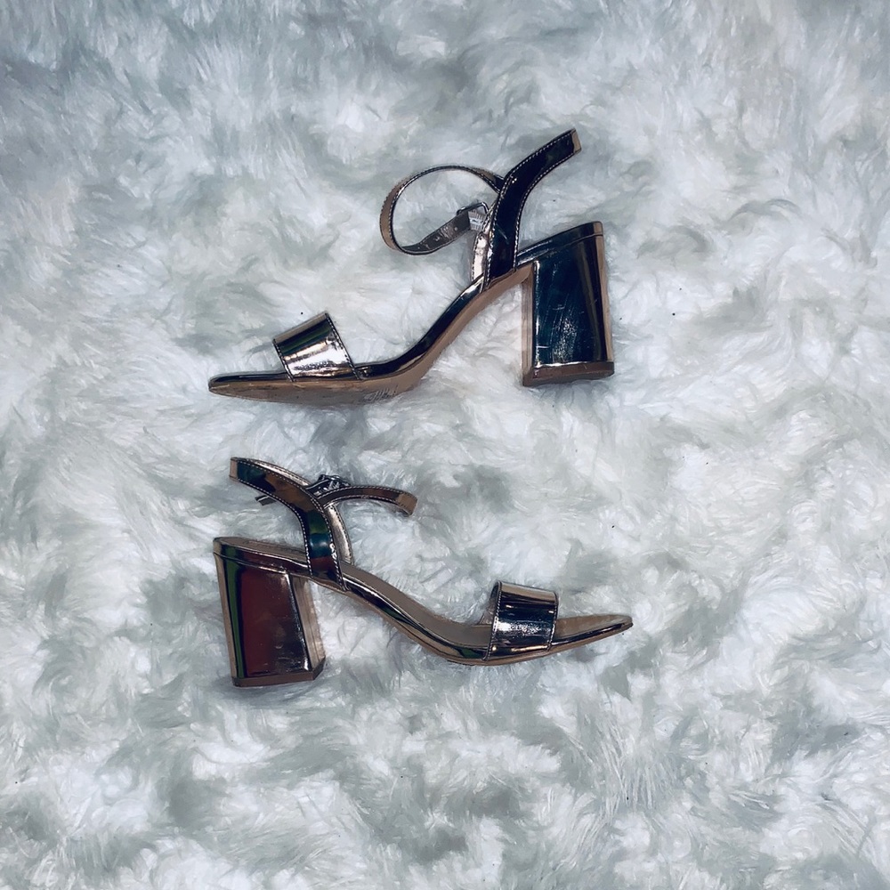 Rose gold holographic heels